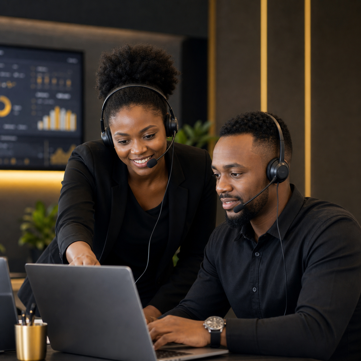 Black African support specialists helping Ndarama clients
